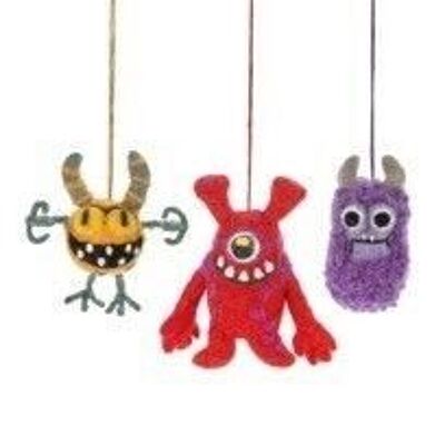 Handmade Felt Moody Monsters Hanging Decorations 1