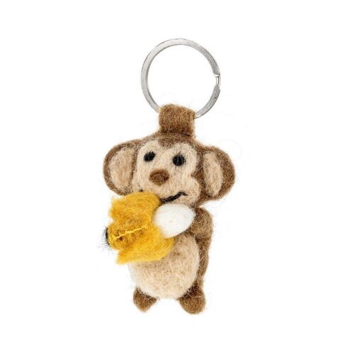 Handmade Felt Cheeky Monkey Keyring