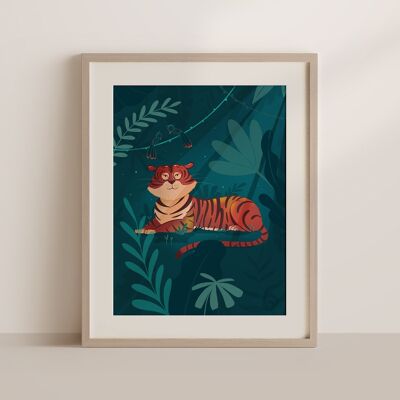 Affiche enfant - Tigre de Sumatra - 30x40cm