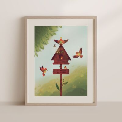 Children's poster - Birdhouse - 30x40cm