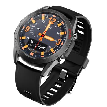 Smartwatch Elegance 2 cuir marron / bracelets silicone noir 5