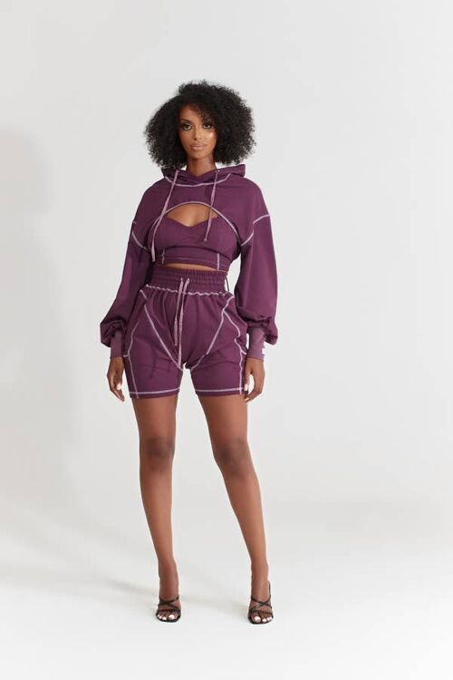 Cropped corset hoodie top