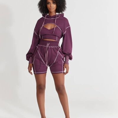 Cropped corset hoodie top