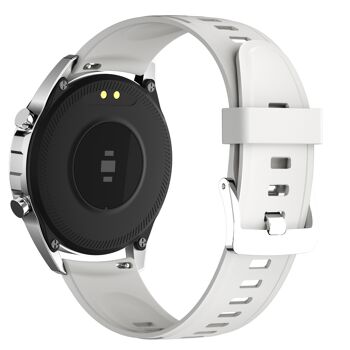 Smartwatch Elegance 2 cuir noir / bracelets silicone blanc 4