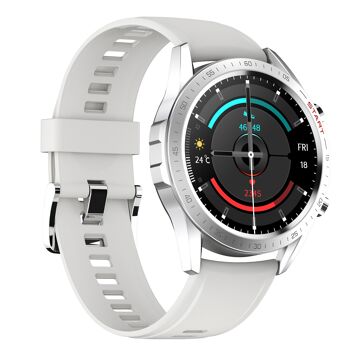 Smartwatch Elegance 2 cuir noir / bracelets silicone blanc 5