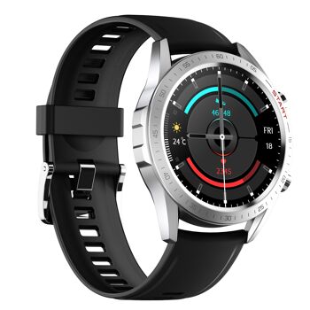 Smartwatch Elegance 2 cuir noir / bracelets silicone blanc 7
