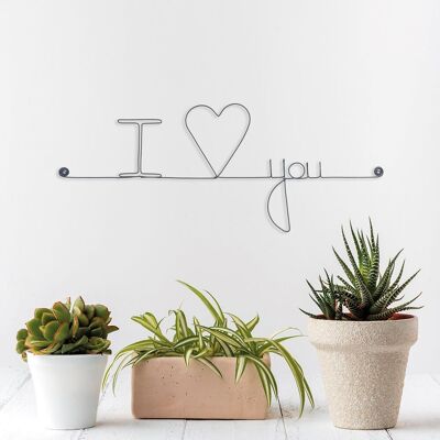 Love message: I love you - Valentine's Day - Wedding - Mother's Day - Wire Wall Decoration