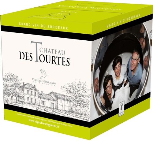 Bag in box 5 litres chateau des tourtes, cuvee classique, blaye cotes de bordeaux, blanc