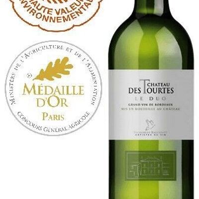 DÚO BLANCO, Château des Tourtes, AOC Burdeos, Sauvignon blanc, Sémillon, Muscadelle, 750 ml
