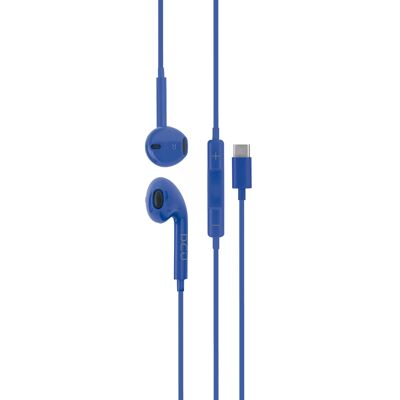 Auriculares USB TIPO C estéreo azules