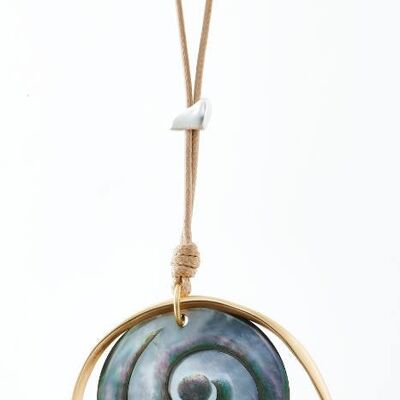 Long necklace bi-color mother-of-pearl 80cm