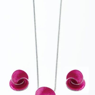 Rhodium-plated set, pink