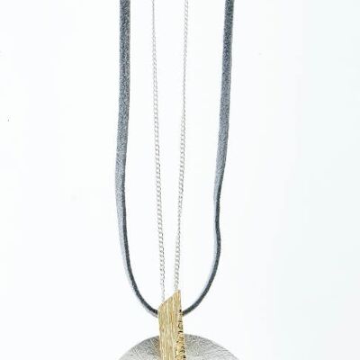 Cadena larga de oro plateado 75cm