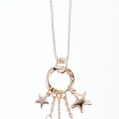 Long chain silver-plated rose gold 75cm