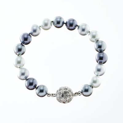 Bracelet élastique gris perle gris