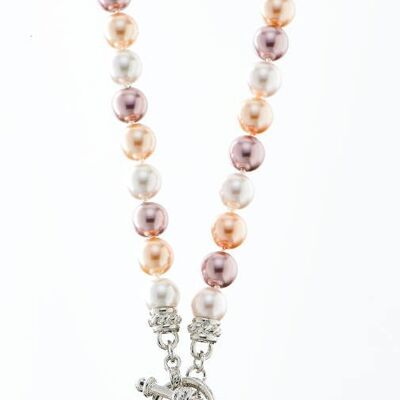 Collier apricot / aubergine pearl apricot / aubergine