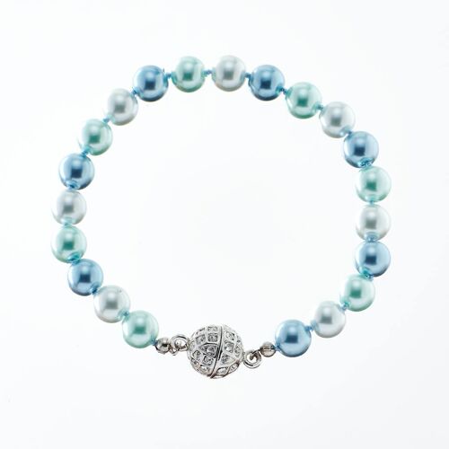 Armband elastisch   hell blau Perle blau