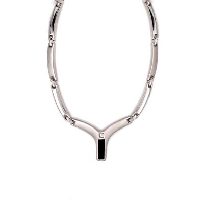Necklace rhodium-plated black