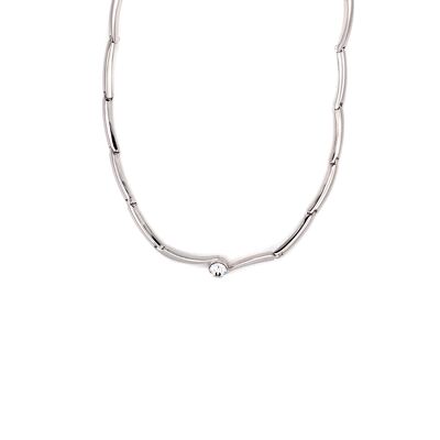 Rhodium-plated necklace