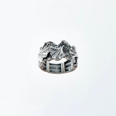 Anello elastico oxi argento ginko