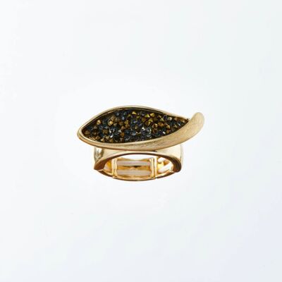 Elastic gold-plated brushed ring