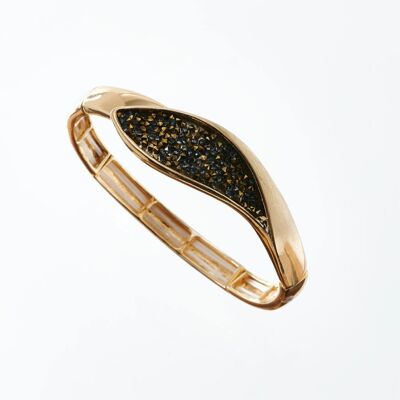 Elastic gold-plated brushed bracelet
