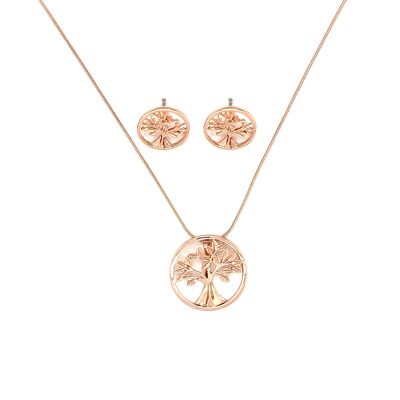 Set of rose gold plated tree