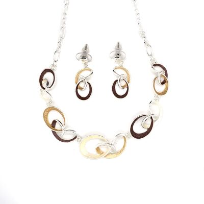 Silver-plated white / brown set