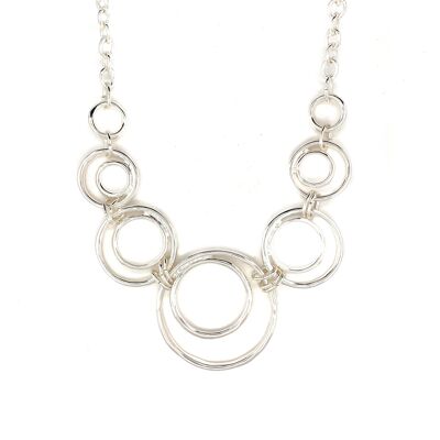 Necklace silver-plated matt white