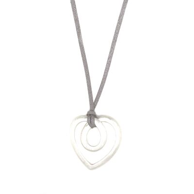 Long chain silver plated heart 75cm