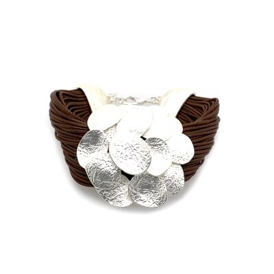 Silver-plated brown bracelet
