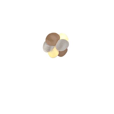 Anello con binario regolare oro rosa/grigio/marrone