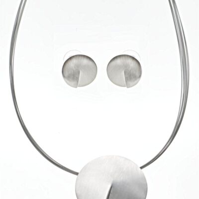 Set silver-plated matt white