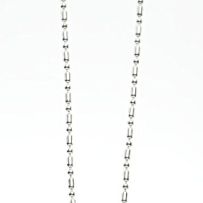 Long chain silver-plated black / blue 75cm