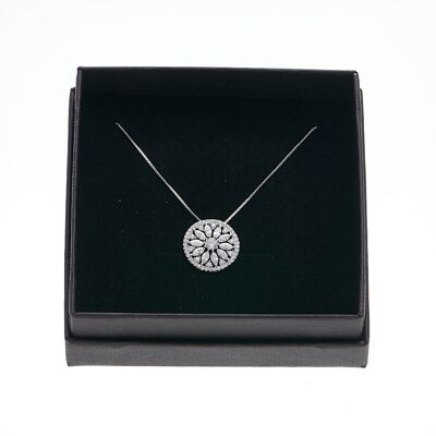 Rhodium-plated necklace with case