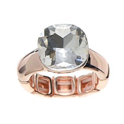 Ring elastisch rosévergoldet  kristall Swarovskisteine