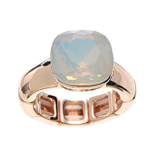 Ring elastisch rosévergoldet  opal Swarovskisteine