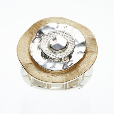 Ring elastic silver-plated bi-color
