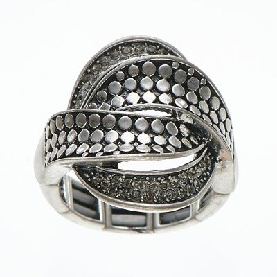 Elastic ring, silver-plated oxi-silver