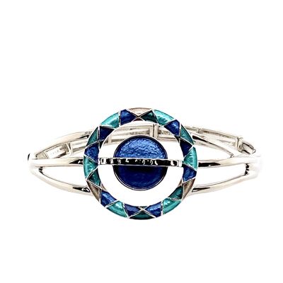 Bracelet elast. rh / blue / aqua