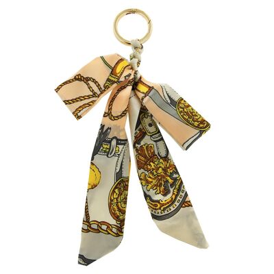 Keyring 'bow' gold / beige