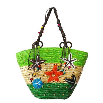 Basket bag green / multi