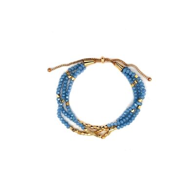 Bracelet with sliding clasp vg / light blue