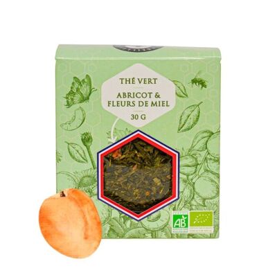 Thé Vert Abricot et Fleurs de Miel Bio (vrac)