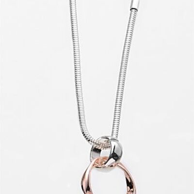 Kette vs/rose gold/schw. ca.80cm lang