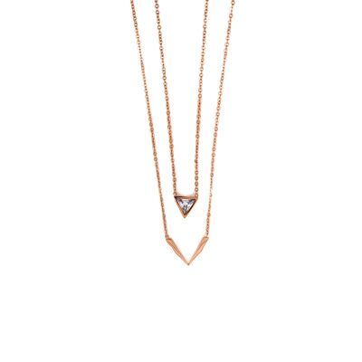 Collier 2rhg. rose gold/Kristall