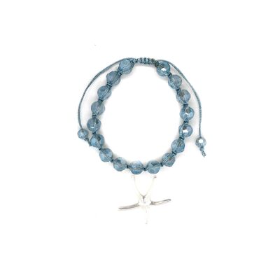 Bracelet with sliding clasp vs / light blue