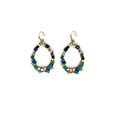 Ear hook vg / crystal / green / turquoise
