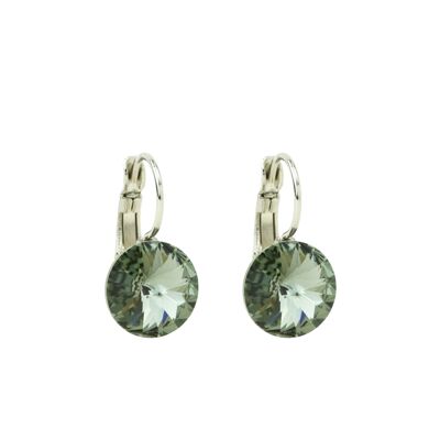 Earrings crystal stone 11mm - Black Diamond