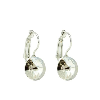 Boucles d'oreilles pierre cristal 11mm - Silver Shadow